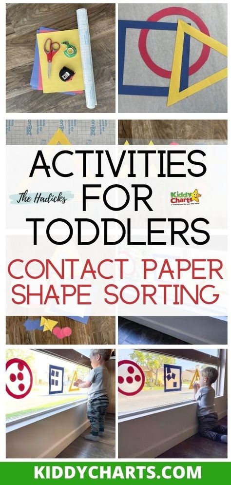 Keeping your toddler busy and entertained can be a challenge sometimes; which is why we are trying to entertain some of your toddlers within the 31 Days of Activities event. We have a few activities for toddlers, and here is a fabulous contact paper shape sorting activity for them all. This is provided for us by The Hadicks site - so do go along and check them out too. Pin this for later and click through for the activity. #31DaysOfActivities #shapesorting #toddleractivities Contact Paper Toddler Activities, Contact Paper Activities Toddlers, Shapes Sorting Activity, Shape Sorting Activities, Colors For Toddlers, Paper Shape, Rainbow Activities, Shape Sort, Summer Math