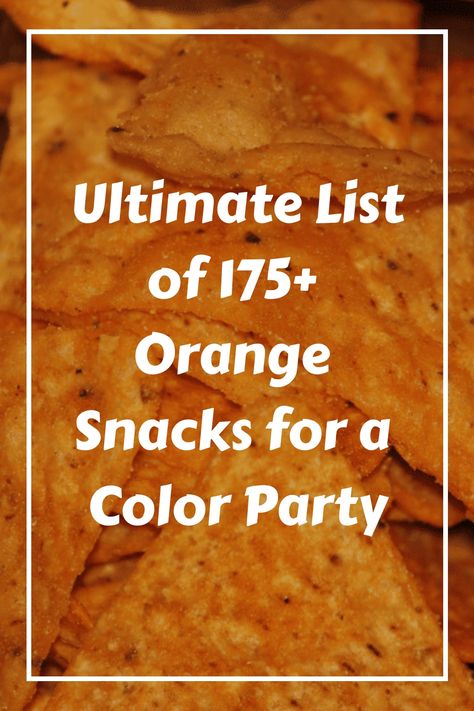 Discover the ultimate list of 175+ vibrant orange snacks perfect for a Color Party, Rainbow Picnic, Halloween birthday bash, or gifting a Color Basket to a friend. From orange-hued treats to snacks in eye-catching orange packaging, this comprehensive guide is your go-to resource for all things orange-themed snacking. Organized into various categories, it's your key to hosting or attending the most memorable Orange Themed Party! Orange And Black Party Food, Orange Themed Appetizers, Orange Things For Color Party, Foods That Are Orange, Foods That Are Orange In Color, Orange Themed Food Ideas, Orange Food Board For Party, Orange Tailgate Food, Orange Board Night Ideas