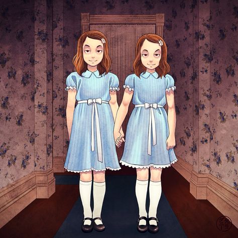 The shining twins Twin Characters, The Shining Twins, Twin Halloween, Design Comics, Evil Twin, The Shining, Twin Sisters, Wallpapers Backgrounds, Home Screen