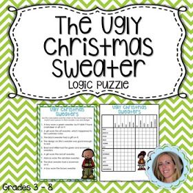 Christmas is right around the corner, and most schools only have two weeks of school left. Ten days. YOU CAN DO IT! One of the most popu... Christmas Math Project, Holiday Math Activities, Puzzle Activity, Holiday Math, Logic Puzzle, Christmas Teaching, Holiday Classroom, Holiday Lessons, Christmas Math