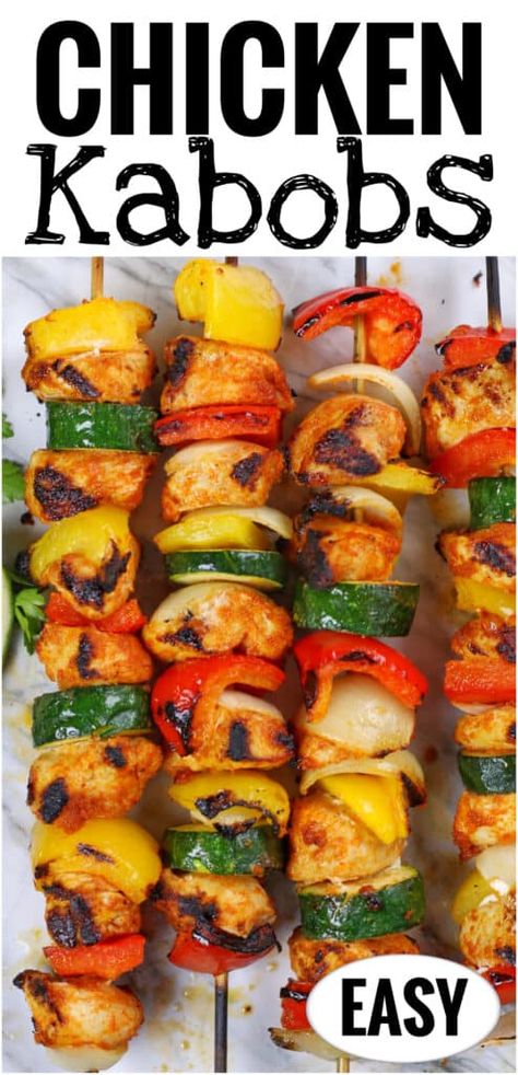 Grilled Chicken Kabobs with Vegetables | Low Carb Recipe Low Carb Chicken Skewers, Chicken And Sausage Kabobs On The Grill, Low Sodium Chicken Kabobs, Chicken Vegetable Skewers, Chicken Veggie Skewers, What To Serve With Chicken Kabobs, Bbq Chicken Kabobs In The Oven, Chicken On A Stick Recipe Skewers, Best Chicken Kabob Marinade