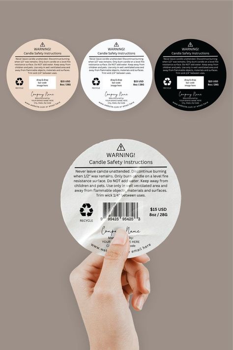 Create your own custom candle warning labels with our easy-to-use template. Includes barcode and allergen information. Perfect for DIY candle makers in Canada. #candlelabels #diycandles . #Custom_Candle_Making #Candles_Tags_Ideas #Slogan_For_Candle_Business #Stickers_For_Candles Candles Tags Ideas, Slogan For Candle Business, Custom Candle Making, Stickers For Candles, Pillar Candle Packaging, Luxury Candles Labels, Luxury Candle Packaging Design, Candle Stickers Labels, Candle Label Ideas