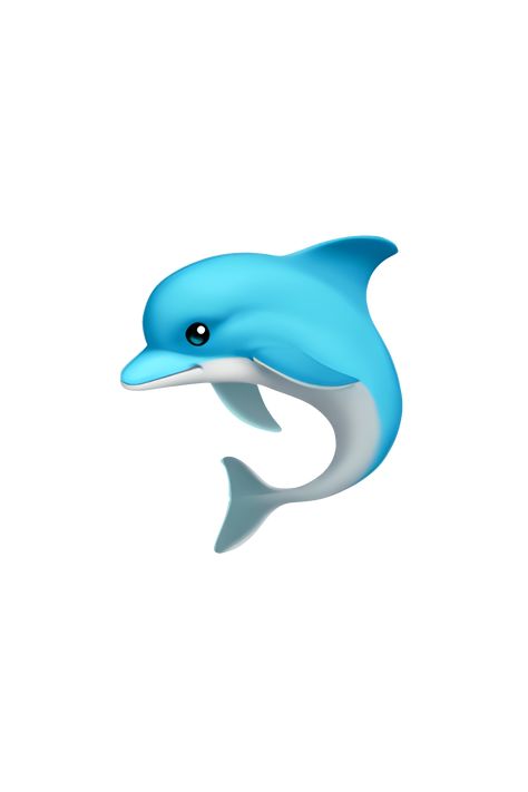 Blue Emojis Aesthetic, Dolphin Icon, Emoji Blue, Sea Icons, Stiker Macbook, Colorful Dolphin, Animal Emoji, Dolphin Sticker, Emoji Tattoo