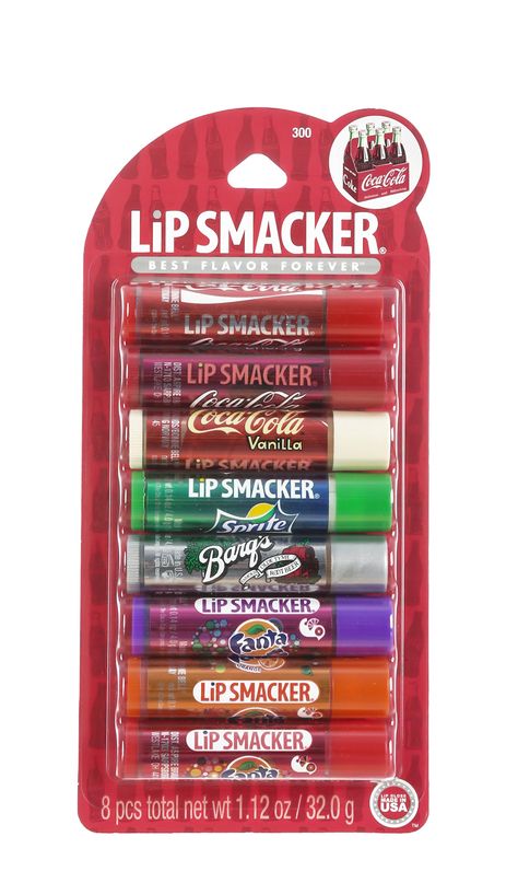 Lip Smackers Coca Cola Fanta Sprite Coke Bargs, Set of 8 Lip Balms Lip Smackers Lip Gloss, Coca Cola Party, Bright Summer Acrylic Nails, Soda Flavors, Summer Acrylic, Lip Balm Collection, Balsam Do Ust, Lip Balm Set, Gloss À Lèvres