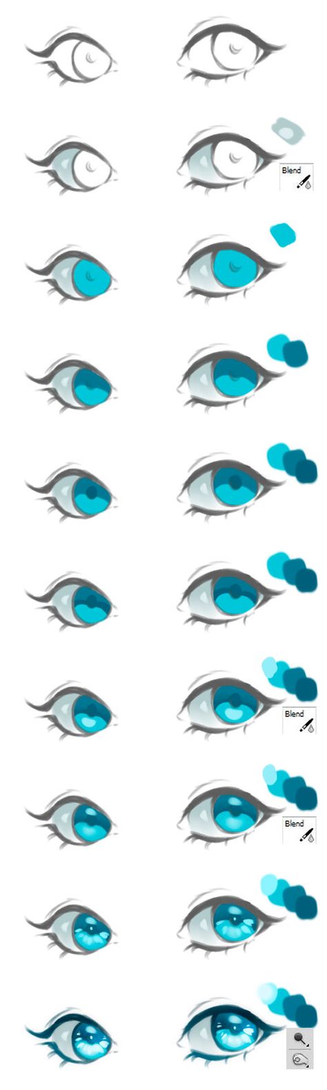 Anime Eyes Coloring Tutorial vol.2 Mata Manga, Eyes Reference, Regard Animal, Art Du Croquis, Architecture Sketches, الفن الرقمي, Eye Drawing Tutorials, Drawing Tutorials For Beginners, Drawing Eyes