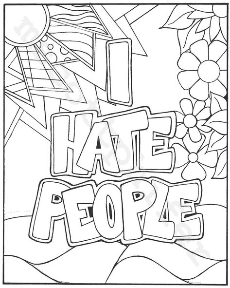 Adult Coloring Books Swear Words, Free Adult Coloring Printables, People Coloring Pages, Coloring Pages For Grown Ups, Adult Coloring Books Printables, Adult Colouring Printables, Swear Word Coloring Book, Swear Word Coloring, Coloring Pages Inspirational