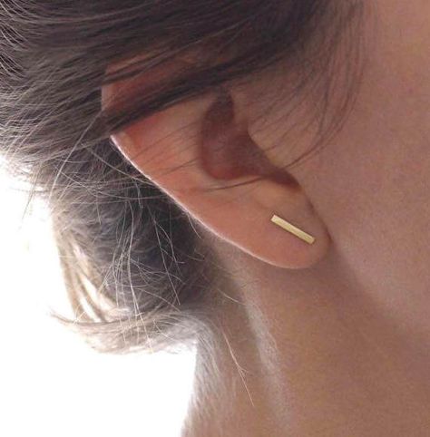 Ear Pins Earrings, Earrings Bar, Gold Bar Earrings Studs, Gold Bar Earrings, Minimalist Earrings Studs, Hammered Hoop Earrings, Minimal Earrings, Rose Gold Studs, Bar Stud Earrings