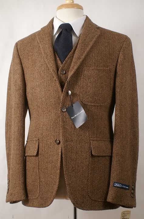 Ralph Lauren Tweed, Groom Tuxedo Wedding, Suit Brown, Tweed Sport Coat, Preppy Mens Fashion, Tweed Suit, Groom Tuxedo, Brown Tweed, Men Suit