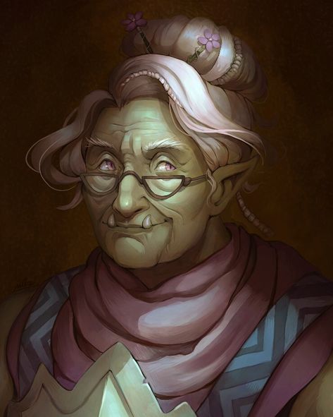 ArtStation - Mama Vi, Nika Lemut Illustrator Character, Half Orc, Pathfinder Character, Dnd Races, Fantasy Portraits, Chat With Friends, Fantasy Races, Dungeons And Dragons Characters, Dnd Art