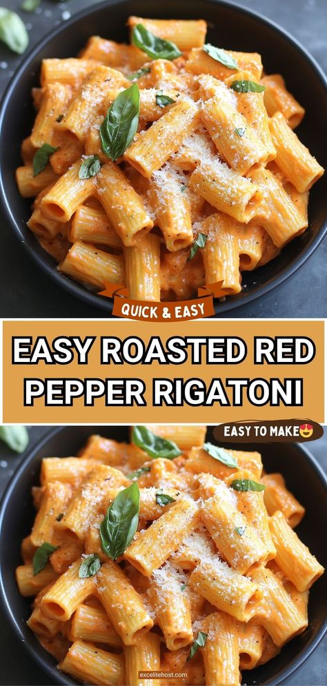 Roasted red pepper rigatoni pasta is a new vision of the standard dish. If you are bored with regular pasta with mayo and ketchup, then this recipe is for you. Mezzi Rigatoni Recipes, Pasta With Roasted Red Peppers, Roasted Red Pepper Rigatoni, Red Pepper Rigatoni, Roasted Pepper Pasta, Pasta With Onions, Rigatoni Pasta Recipes, Spicy Rigatoni, Rigatoni Recipes