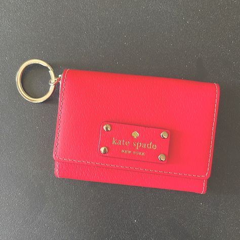 Adorable Kate A Spade Wallet Or Card Holder With Inside Zipper And Outside Window. Extra Compartment Inside. Key Ring Attachment. Brand New. Bright Pink. 3.5 Inches By 4.5 Inches. Card Holder With Key Ring, Kate Spade Luggage, Light Pink Flats, Outside Window, Flower Coat, Heart Coin, Kate Spade Card Holder, Crystal Keychain, Keychain Fob