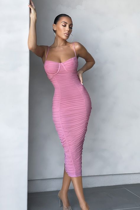 London Club, Club L London, Mesh Midi Dress, Cami Midi Dress, Designer Midi Dresses, Neck Bodycon Dress, Mid Length Dresses, Club Dresses, Elegant Outfit