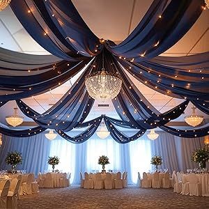 Ceiling Decoration Ideas, Drapes For Wedding, Star Themed Wedding, Ceiling Drapes, Party Arch, Wedding Ceiling, Ceiling Draping, Prom Themes, Prom Theme