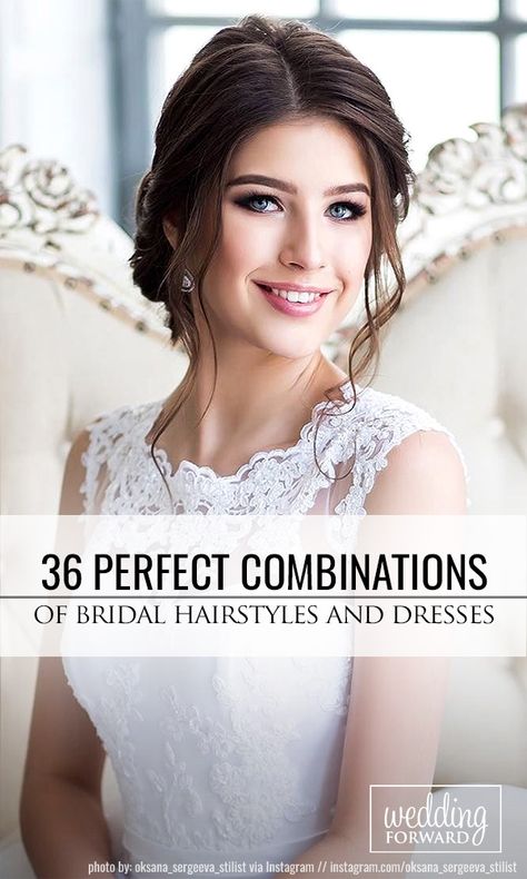 Bridal Hairstyle For Long Face, Wedding Hairstyles By Dress Type, Wedding Hairstyles Front And Back View, Bride Hairstyles Front And Back View, Bridesmaid Hairstyles For Thick Long Hair, Wedding Hairstyle Front View, Hairstyles For Ball Gowns Brides, Loose Bridal Updo Front View, Hairstyles For Wedding Dress Type