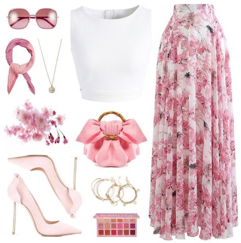 Floral Skirt Outfit Ideas, Floral Skirt Outfit, Colorful Fits, Skirt Outfit Ideas, Pink Floral Skirt, Modesty Outfits, Cute Modest Outfits, Classy Dress Outfits, Classy Casual Outfits