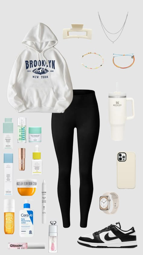 #outfitinspo #preppy #preppyinspo #outfit #outfits #preppyfit #preppyoutfit #hoodie #comfy #cute Hoodie And Leggings Outfit Aesthetic, Preppy Comfortable Outfits, Trendy Preppy Outfits Winter, Preppy Hoodie Outfit, Cute Outfits Layout, Hoodie Inspo Outfit, Preppy Outfits Layout, Preppy Winter Clothes, Comfy Preppy Outfits