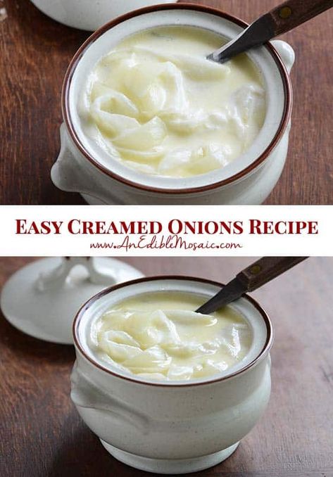 Creamed Onions Parmesan Creamed Onions, Creamed Onions Recipe, Creamed Pearl Onions Recipe, Pearl Onion Recipe, 40 Aprons, Creamed Onions, Tomatoes Recipe, Special Occasion Food, Onion Sauce