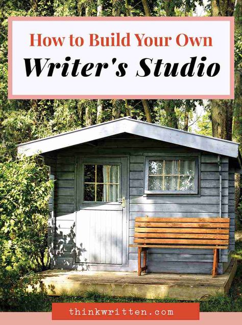 Need a space to write? Here's how you can build your very own writing studio easily and affordably! Installation Interactive, Writing Studio, Writing Retreat, Build Your Own Shed, Studio Shed, Build A Shed, Shed Kits, She Sheds, Writing Space