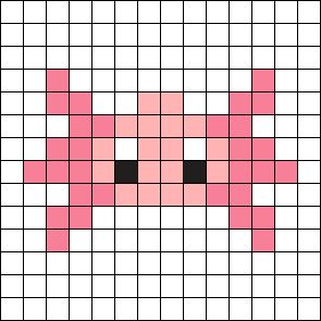 Pony Bead Axolotl Pattern, Very Small Pixel Art, Perler Bead Patterns Kandi, Axolotl Perler Beads, Pixel Art Tiny, Perler Bead Idea, Cute Small Pixel Art, Small Pixel Art Pattern, Small Pixel Art Ideas