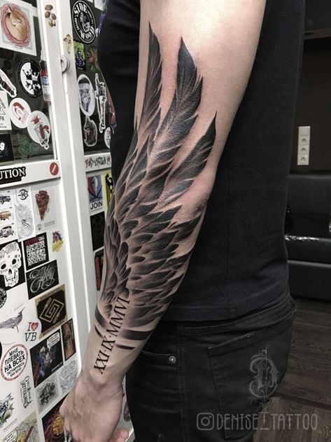 Wing Leg Tattoo Men, Wing Leg Tattoo, Wing Tattoo Men Arm, Eagle Wing Tattoos Arm, Half Sleeve Tattoos For Men Lower Arm, Wing Tattoo On Shoulder, Forearm Wing Tattoo, Wing Tattoo Arm, Arm Tattoos For Guys Forearm