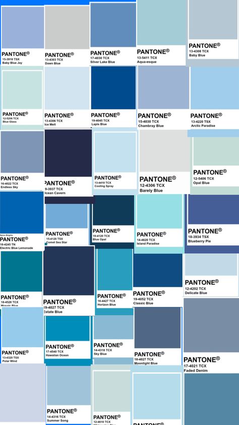 Blue Pantone Palette, Blue Pantone, Pantone Color Chart, Pantone Palette, Paint Color Chart, Blue Palette, Pantone Color, Create Collage, Color Chart