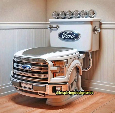 Car Part Furniture, Toilet Art, Car Furniture, Classic Pickup Trucks, Ford Pickup Trucks, Custom Paint Jobs, Ford Pickup, Ford Truck, Classic Cars Trucks