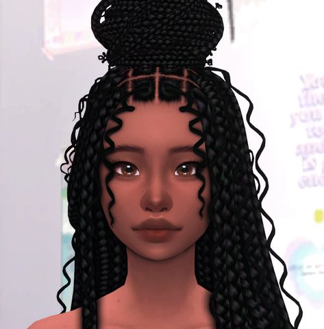 Black Anime Characters Women, Women Background, Sims 4 Afro Hair, Sims 4 Curly Hair, The Sims 4 Cabelos, Sims 4 Black Hair, Mod Hair, The Sims 4 Skin, Sims 4 Cc Kids Clothing