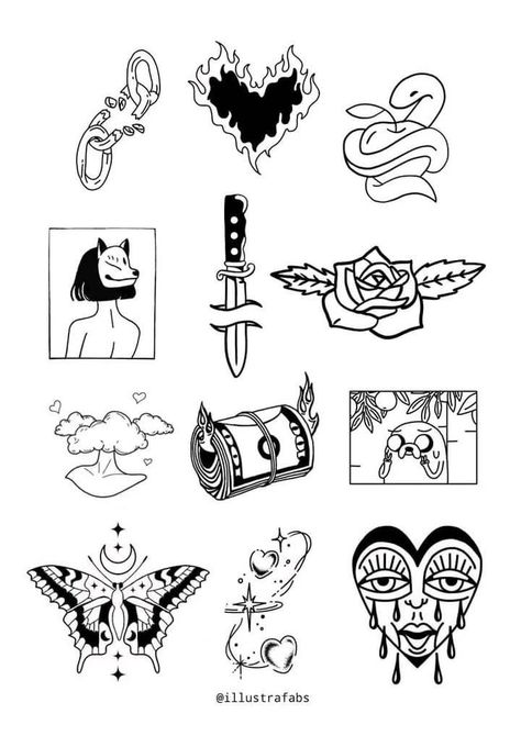 Edgy Art, Matching Friend Tattoos, Flash Sheets, Stencil Outline, Matching Friend, Flash Tattoo Designs, Flash Sheet, Tattoo Flash Sheet, Temp Tattoo