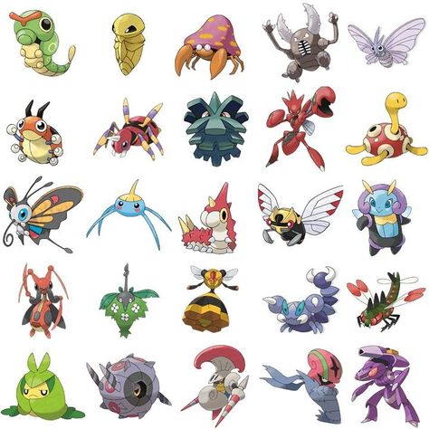 How many Pokemon are there and Their Various Types Pokemon Scrapbook, Bug Type Pokemon, Fire Type Pokémon, Bug Type, Pokemon Painting, Gamer Stuff, Pokemon Sketch, Pikachu Art, All Godzilla Monsters