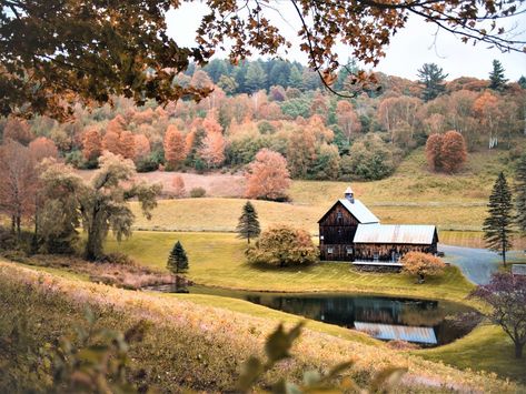 Vermont Aesthetic, Cozy Inn, Autumn Farm, Farm Aesthetic, Vermont House, Vermont Farms, Vermont Fall, Barn Pictures, Village Inn