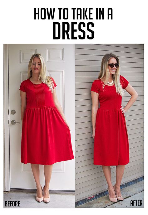 Take In A Dress, Refashion Dress, Dress Sewing Tutorials, Sewing Alterations, Sewing Projects Clothes, Altering Clothes, Dress Sewing, Refashion Clothes, Night Out Dress