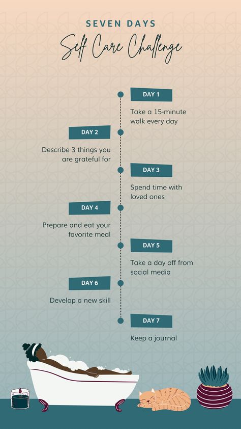 We're challenging you to a 7 day self-care challenge this week! In honor of Mental Awareness Month, we want to help ensure you are taking care of yourself. End your 7-day challenge with a trip to the spa. Mental Heal Awareness Month, 7 Days Of Self Care, 7 Day Challenge Ideas, Challenges Ideas, Weekly Challenges, Valentine Week, Wellness Room, Self Care Challenge, 7 Day Challenge