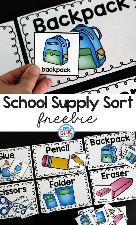 This School Supplies Sort Printable will be the perfect addition to your back to school lesson plans. Students can practice sorting with this free printable. It is perfect for preschool and kindergarten students. Return To School Activities, School Supplies Crafts Preschool, Back To School Preschool Activities Free Printable, School Supplies Activities For Kids, Back To School Sensory, Back To School Lesson Plans, Free Back To School Printables, Back To School Preschool, Back To School Printables