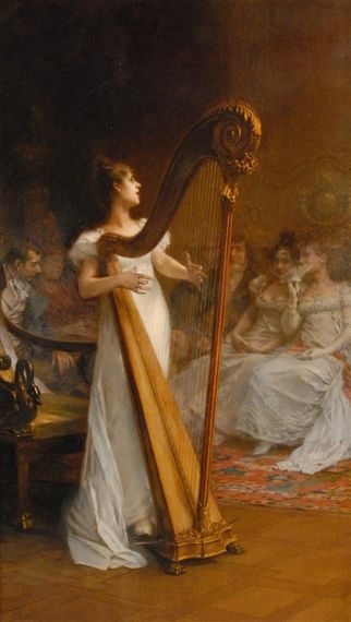 Woman Playing Harp, Harp Player, The Harp, Harbin, Dutch Painters, Musical Art, Dutch Artists, Victorian Art, Classical Art