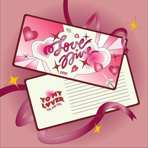 Creative Output Ideas, Valentines Pubmat, Cupids Club, Postcard Design Ideas, Illustration Design Ideas, Cupid Illustration, Typography Postcard, Love Letter Design, Ive Love Dive