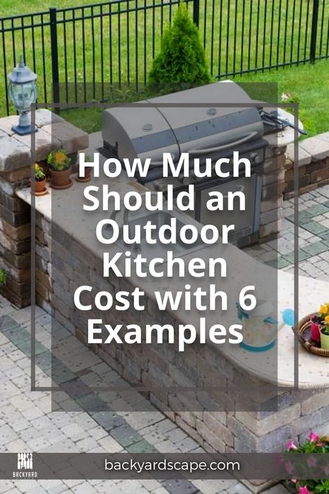 Planning on installing an outdoor kitchen and curious about the cost? An outdoor kitchen can be the perfect location to entertain in nature and can spruce up any backyard. But, between appliances, surface work, cabinets, and labor, there are many variables when it comes to estimates. Outdoor Bbq Ideas Layout, Outdoor Kitchen Ideas On A Budget, Simple Outdoor Kitchen On A Budget, Small Outside Kitchen Ideas, Diy Outdoor Kitchen On A Budget, Outdoor Kitchens On A Budget, Outdoor Kitchen Diy On A Budget, Easy Outdoor Kitchen, Summer Kitchen Ideas