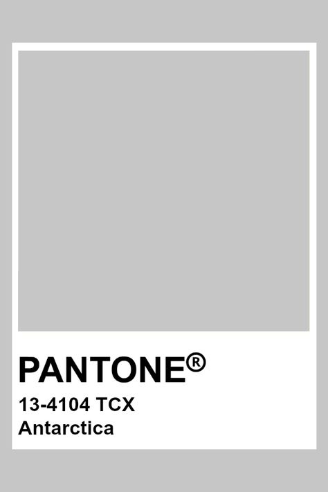 PANTONE 13-4104 TCX Antarctica #pantone #color #gray Colour Dictionary, Pantone Tcx, Pantone Color Chart, Pantone Palette, Color Symbolism, Pantone Colour Palettes, Grey Palette, Theme Color, Color Palette Design