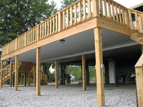 Under Deck Roofing, Deck Redo, Patio Under Decks, Deck Roof, Backyard Decks, High Deck, Cabin Deck, Under Deck, Garden Screens