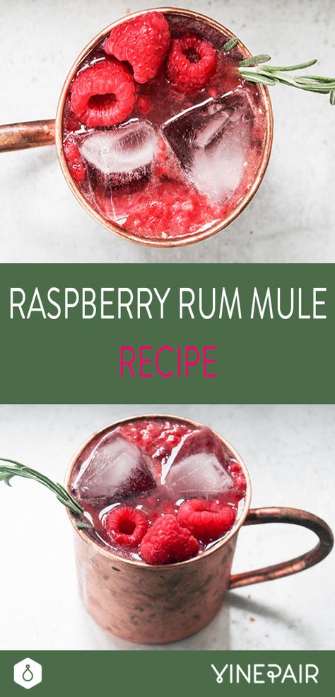 Raspberry Rum Cocktails, Raspberry Cocktail Recipes, Rum Mule, Raspberry Mule, Raspberry Cocktail, Mule Cocktail, Mule Recipe, Fall Cocktails Recipes, Fall Cocktail