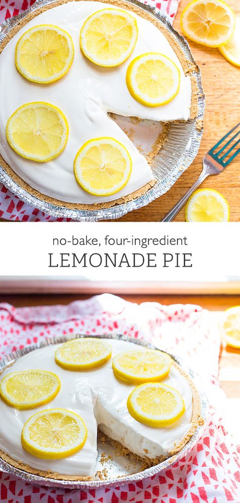 Lemonade Pie No Bake, Frozen Lemonade Pie, Lemonade Pie Recipe, Easy Lemon Pie, No Bake Lemon Pie, Pie No Bake, Lemonade Pie, Lemon Pie Recipe, Desserts Summer