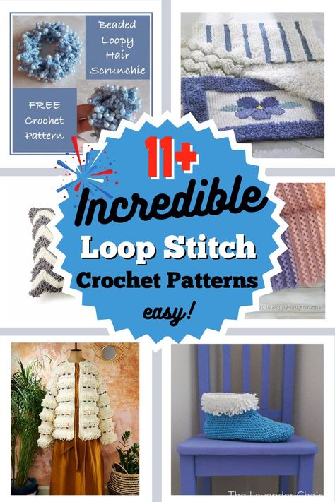 Loop stitch is a wonderful stitch that can add some texture to your favorite projects! Shawls, pillows and amigurumis make some great examples. The stitch can seem intimidating and time consuming at first, but it is certainly worthwhile! Loops And Threads Patterns, Loop Stitch Crochet, The Lavender Chair, Crochet Patterns Easy, Loop Stitch, Tl Yarn Crafts, Crochet Bloggers, Chevron Crochet, Crochet Tutorial Pattern