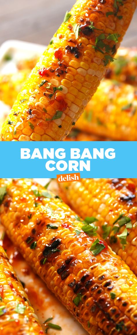 Grilled Corn Recipes, Grilled Corn On The Cob, Corn On The Cob, Corn Recipes, Think Food, Veggie Side Dishes, Grilled Corn, Veggie Dishes, Bang Bang