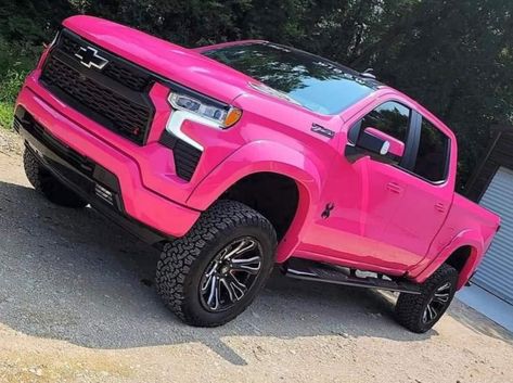 Pink Lifted Trucks, Pink Chevy Trucks, Pink Trucks, Pink Chevy, Pink Cars, Hot Trucks, Trucks Lifted Diesel, Chevy Girl, Girls Driving