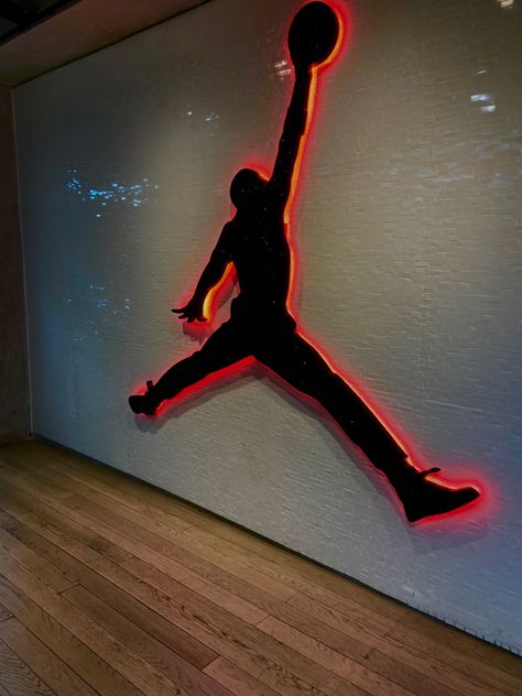 #cdmx #nike #jordan #neon #basketball #aesthetic #tenis Jordan Room Ideas, Neon Basketball, Basketball Aesthetic, Prom 2023, Nike Neon, Jordan Logo, Room Idea, Acrylic Sign, Dream Rooms