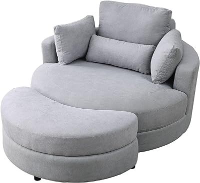 Amazon.com: Antetek Swivel Chair with Storage Ottoman, Club 360 Degree Single Swivel Barrel Chair, Modern Leisure Arm Chair with Head & Back Pillows for Nursery, Living Room, Office, Green Teddy : Home & Kitchen Modern Sofa Chair, Modern Swivel Chair, Lounge Club, Sofa Lounge, Round Sofa, Oversized Chair, Storage Chair, Swivel Barrel Chair, Round Chair