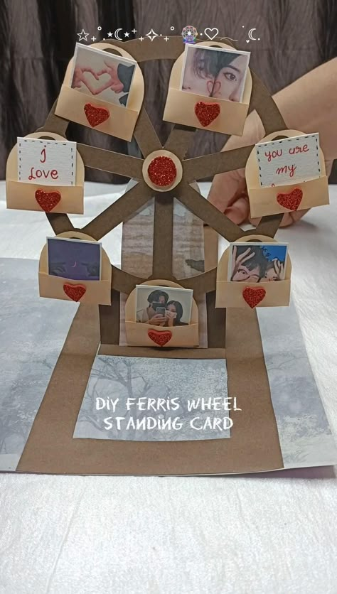 Diy Ferris Wheel, Diy Pop Up Book, Diy Pop Up Cards, Aesthetic Gifts, Personalised Gifts Diy, Book Crafts Diy, Paper Craft Videos, Atv Riding, Instruções Origami