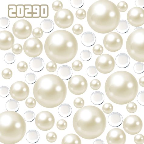 PRICES MAY VARY. ✨Super Value Floating Pearl Kit: You will receive about 290 faux pearls in three sizes and 20,000 clear water beads. The combination of elegant pearls and clear water beads offers a beautiful floating effect, making it an ideal choice for parties, anniversaries, candle centerpieces, and home decor. ✨Multipurpose Application: Beyond serving as beautiful vase fillers, these beads are designed to add a touch of elegance and sophistication to any setting, making them ideal for weddi Pearl Themed Party, Centerpieces Vases, Floating Centerpieces, Pearl Bridal Shower, Pearl Balloons, Floating Candles Wedding, Pearl Centerpiece, Candles Wedding, Clear Beads