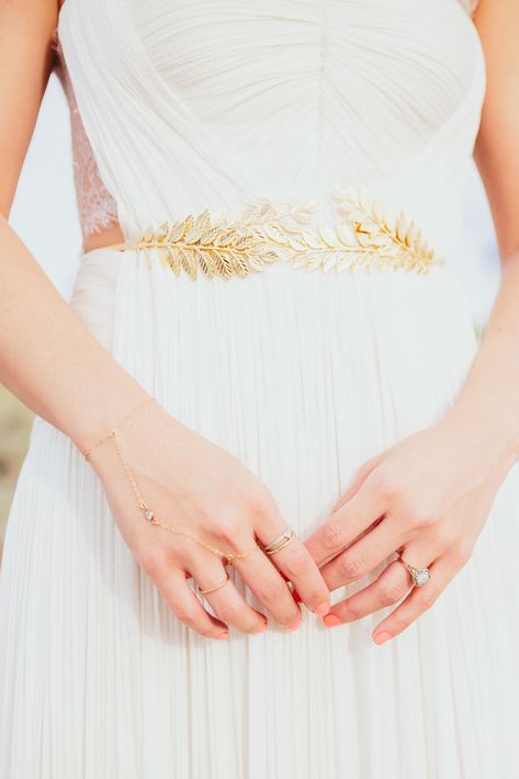 Variety of Gold Elegant Rings - Wedding Gown - Bridal Style Avigail Adam, Senior Recital, Leaf Belt, Gold Leaf Crown, Simple Tunic, Elegant Rings, Prom Accessories, Wire Headband, Wedding Sash Belt