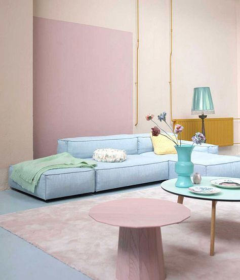 Eye Candy: 13 Rooms That Utilize Pastels Without Feeling Too Feminine Pastel Interior Design, Pastel Living Room, Best Neutral Paint Colors, Deco Pastel, Pantone 2016, Pastel Interior, Interior Design Per La Casa, Pastel House, Pastel Room