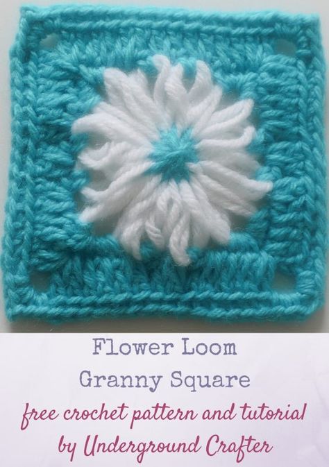 Knitting Granny Squares, Flower Loom, Granny Square Pattern Free, Granny Square Häkelanleitung, Crochet Granny Square Tutorial, Sunburst Granny Square, Granny Square Haken, Granny Square Tutorial, Flower Granny Square